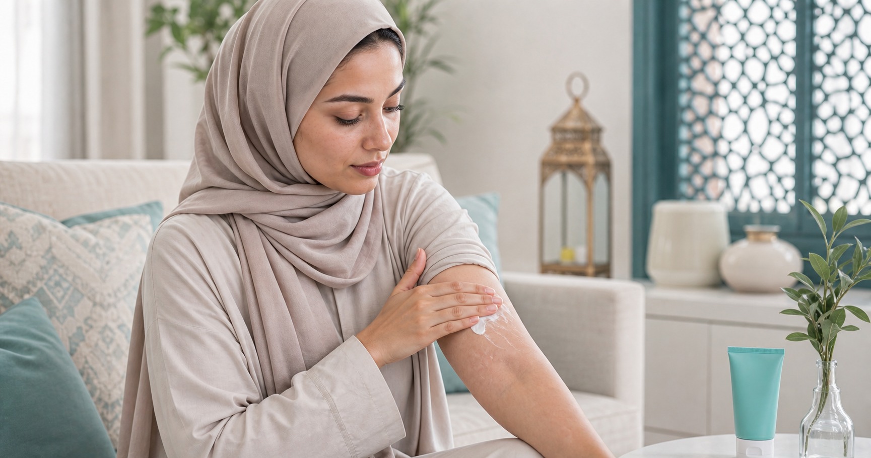 استشارة طبية حول علامات التمدد داخل عيادة جلدية حديثة