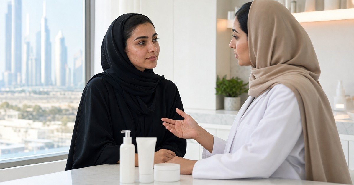 استشارة عن روتين البشرة الدهنية في الإمارات