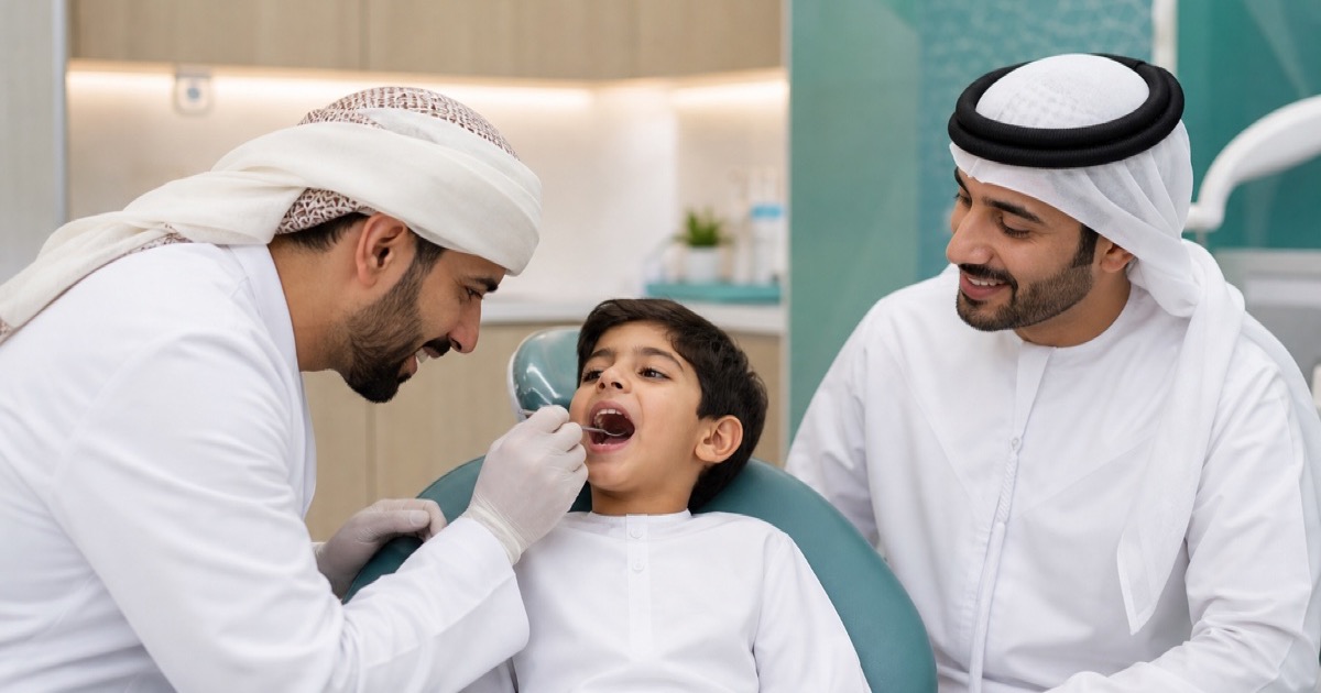 فحص وقائي لدى طبيب أسنان أطفال في رأس الخيمة