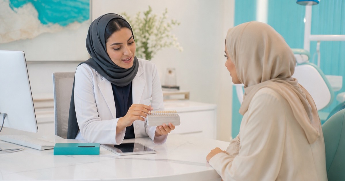 ابتسامة طبيعية بعد تبييض الأسنان في رأس الخيمة