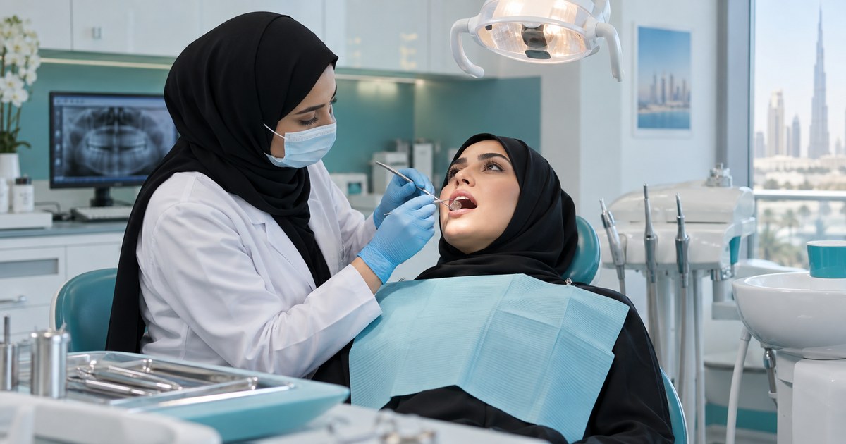 Recurring mouth ulcers dental examination at Basmat Al Hayat Medical Center