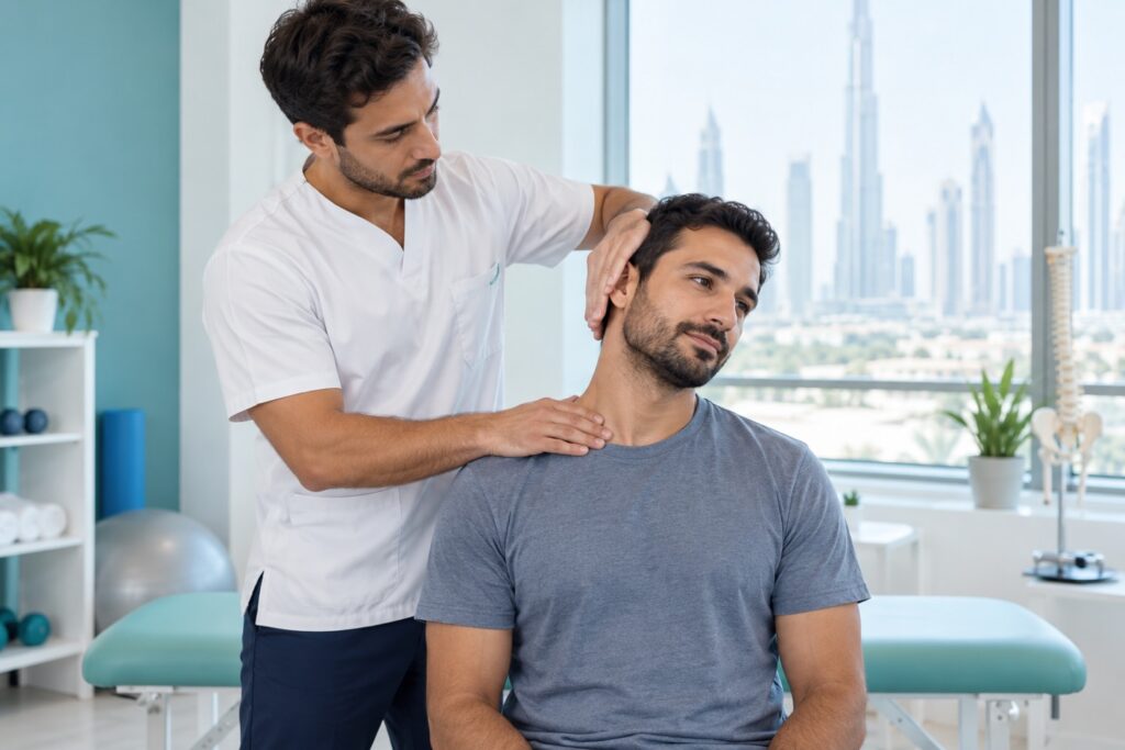 علاج آلام الرقبة – صورة توضيحية للعلاج الطبيعي
